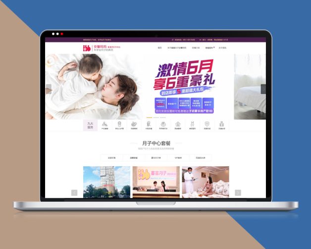 月子中心会所企业官网织梦网站模板带手机端