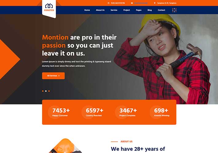 响应式建筑工程企业展示HTML5模板