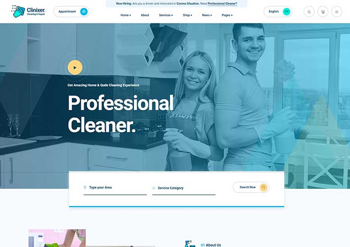 响应式家政清洁劳务杂工服务HTML5模板
