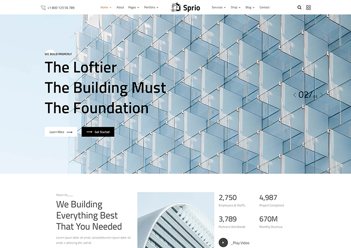 高端建筑设计工程师网站HTML5模板