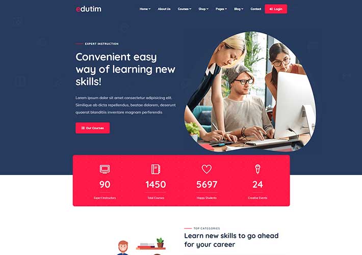 简洁响应式教育学校HTML5网站模板