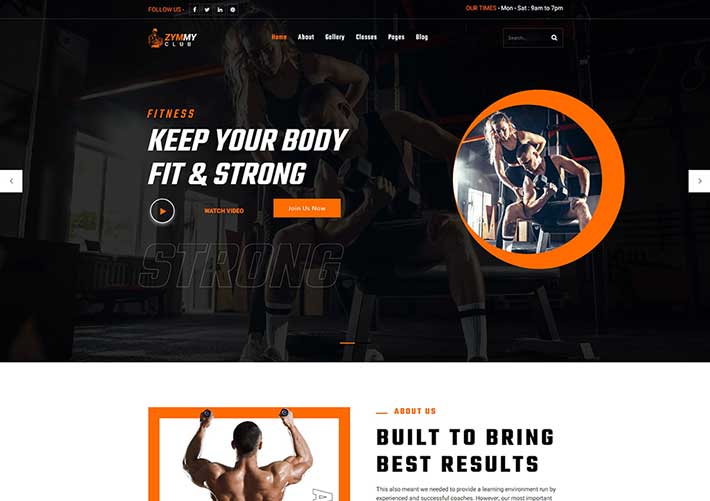 响应式html5健身俱乐部静态网站模板