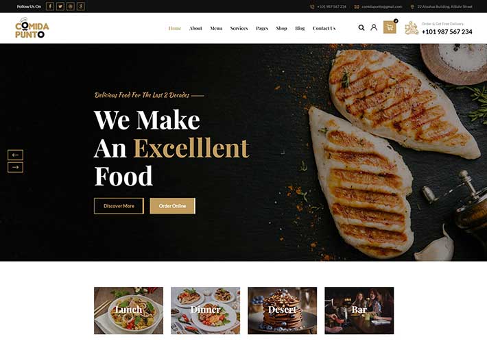 多功能美食餐厅外卖预订HTML5模板