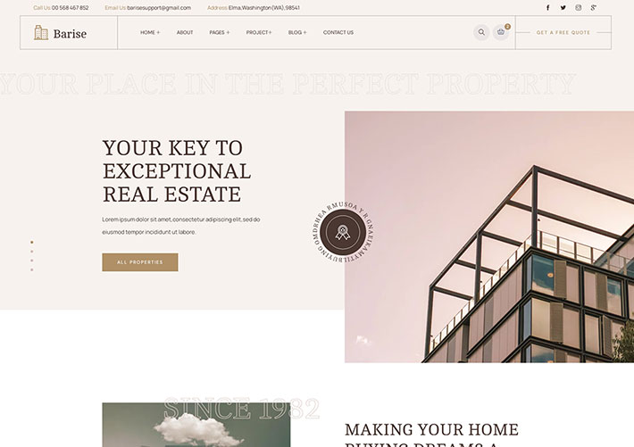 响应式建筑和室内设计企业网站HTML5网页模板