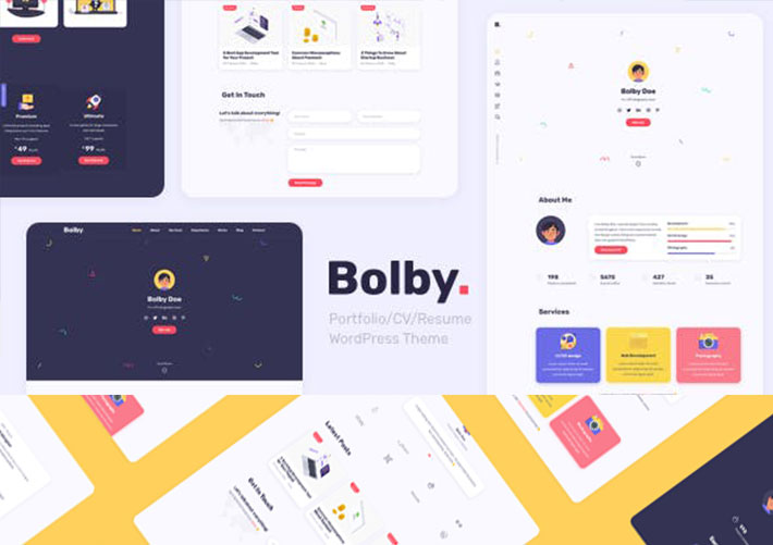 Bolby个人网站求职简历介绍网站WordPress主题模板