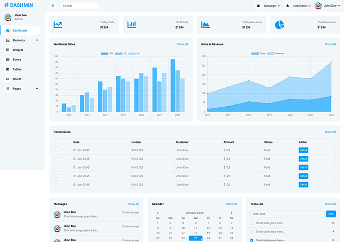 Bootstrap网站后台管理界面模板网页HTML模板下载