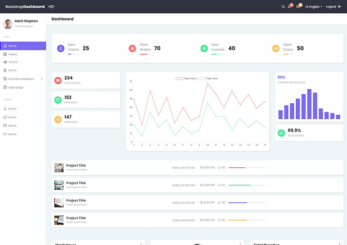 Bootstrap客户管理系统后台管理系统网站模板