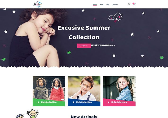 响应式Bootstrap卡通儿童用品童装商城网站网页HTML模板
