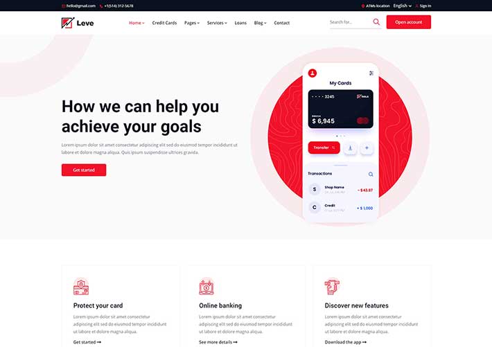 响应式多用途设计金融业务商业企业网站网页HTML5模板