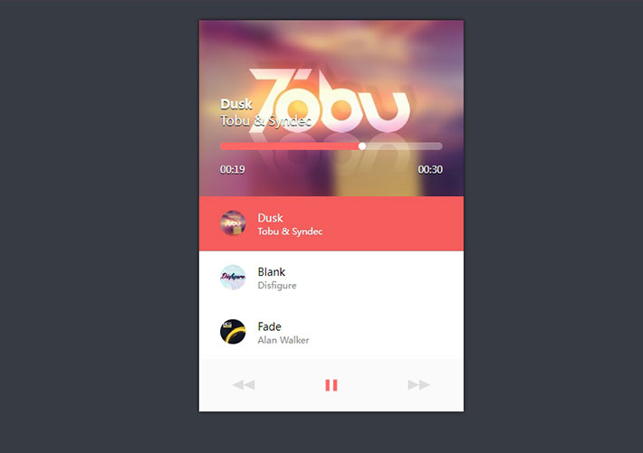 html5手机音乐播放器mp3音乐播放器网页代码素材
