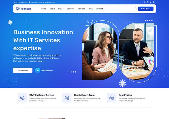 响应式技术科技商业企业Bootstrap5网站网页HTML5模板