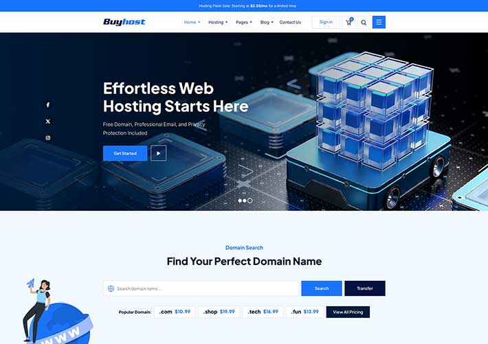 互联网IT网络托管公司云服务器Bootstrap网页HTML模板