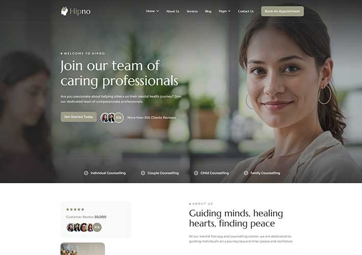 多用途心理健康咨询咨询师企业网站HTML5网页模板