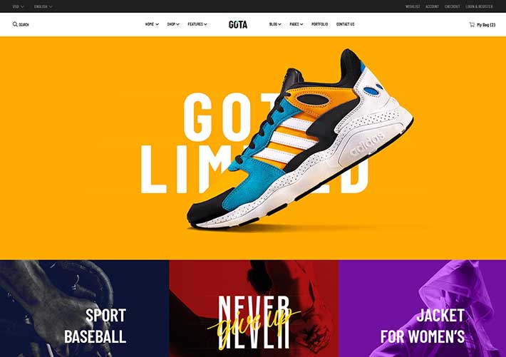 响应式品牌运动鞋商城电子商务线上电商网页HTML5模板