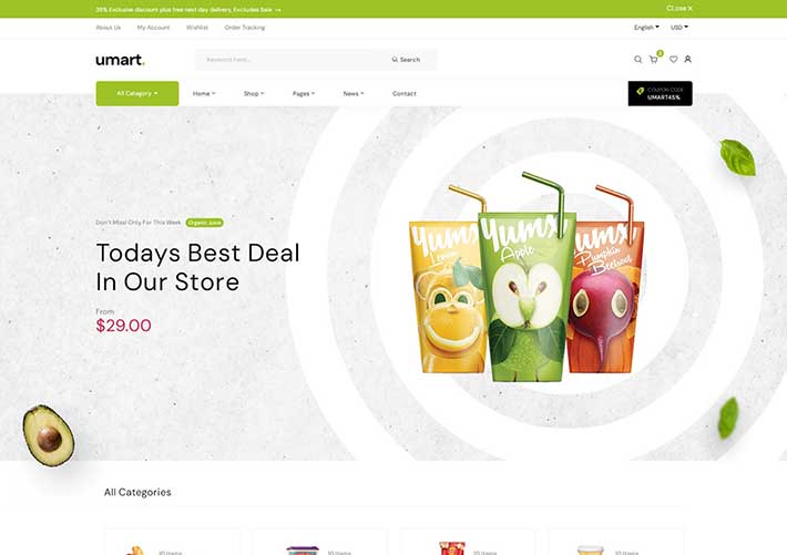 精美商城食品服装电子产品电商网站HTML5模板网页源码