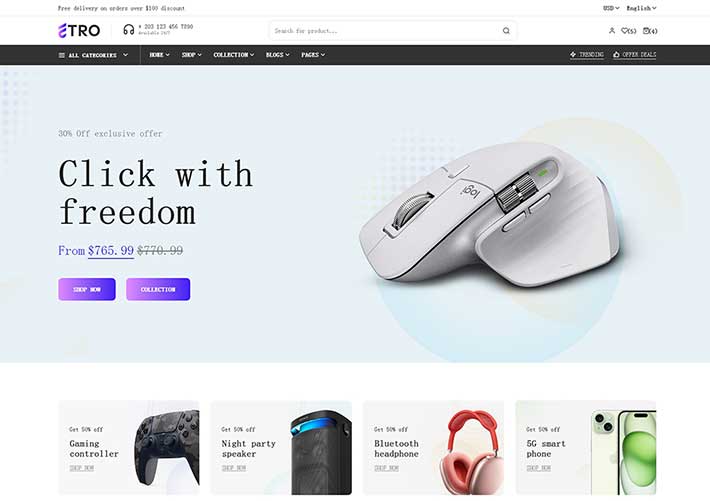 响应式企业商城网站网上商店电子商务网站网页HTML5模板