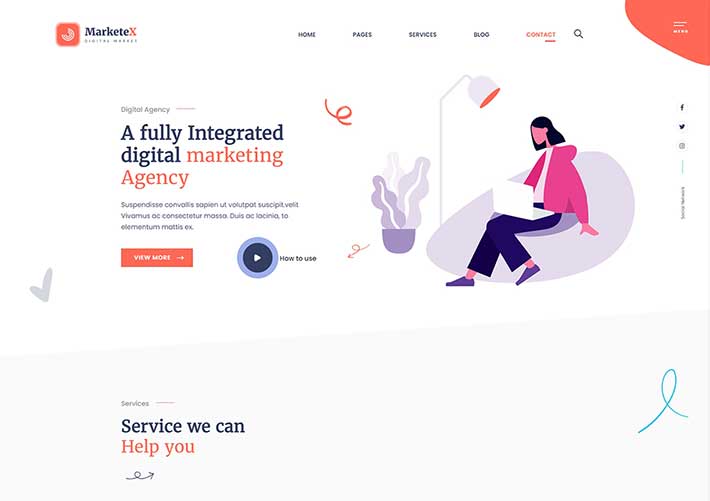 响应式网页开发互联网服务企业网站HTML模板自适应手机端